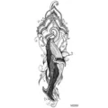 Adesivo tatuaggio temporaneo balena mandala design arte corporea nera elegante MZ055 - MZ055