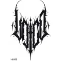 Black gothic lettering tattoo sticker for hand and foot, trendy minimalist art design. - Pattern HL053