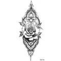 Adesivo per tatuaggio temporaneo rosa nera loto design floreale arte del corpo SKU - MZ154