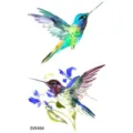 Watercolor Hummingbird Temporary Tattoo Sticker Body Art Waterproof Long Lasting Skin Decor - Hummingbird Pattern (SW494) / 9.8x5.8cm