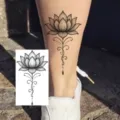 Adesivo tatuaggio temporaneo fiore di loto impermeabile arte corporea caviglia design - HS041