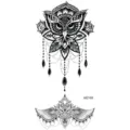 Tatuaggio Temporaneo Adesivo Gufo Mandala Nero Arte Corporea Geometrica MZ169 Art - MZ169