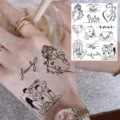 Set di adesivi per tatuaggi temporanei con linee familiari, design artistico minimalista. - HM030 / 10x8cm