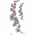 Temporary tattoo sticker colorful gradient floral vine design SKU FO503 body art decoration - Colorful Gradient Floral Vine Style (FO503) / 15x7CM