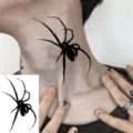 Halloween black spider temporary tattoo sticker realistic body art waterproof fake tattoo sticker - HL027 / 12x8cm