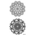 Set di adesivi per tatuaggi temporanei mandala neri, decalcomanie d'arte corporea Henna. - MZ183