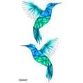 Watercolor geometric hummingbird temporary tattoo sticker for arm hand neck body art. - Hummingbird Pattern (SW497) / 9.8x5.8cm