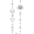 Lotus temporary tattoo sticker geometric black line art design for hand back body art. - FO194