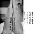Adesivo per tatuaggio temporaneo gotico con lettere inglesi per mano e dito arte. - HM033 / 10x8cm