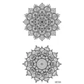 Adesivo per tatuaggio temporaneo hennè impermeabile mandala nero arte corporea geometrica. - MZ184