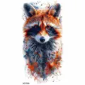 Waterproof temporary tattoo sticker featuring a vibrant watercolor fox design for arms. - Watercolor Animal (NZ1209)