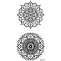 Adesivo tatuaggio temporaneo mandala floreale nero henna arte corporea impermeabile resistente - MZ187