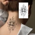 Tatouage temporaire lotus autocollant minimaliste céleste floral art corporel imperméable femme - HS109