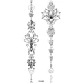 Lotus geometric line temporary tattoo sticker variant design, stylish body art sticker. - FO185