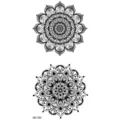 Set di tatuaggi temporanei mandala neri, design artistico floreale geometrico per braccio. - MZ189