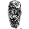 Adesivo per tatuaggio temporaneo rosa nera orologio tasca braccio gamba arte corpo 1pz - XZ063 (Rosa Orologio da Tasca)