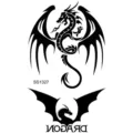 Black dragon tattoo sticker set, waterproof temporary body art design for men and women. - SS1327