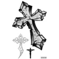 Feuille autocollant tatouage temporaire croix étanche art corporel design gothique homme - SS938