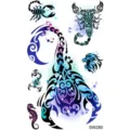 Cool scorpion and animal tribal temporary tattoo stickers sheet for body art fashion. - SW280 / 9.8x5.8cm