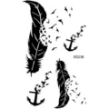 Fashion feather anchor flying birds temporary tattoo sticker for arm leg body art decor - SS236