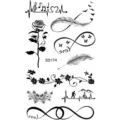 Foglio di adesivi per tatuaggi temporanei impermeabili infinito cuore piuma rosa - Stile SS174 (SS174)