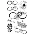 Foglio di tatuaggio temporaneo impermeabile arte lineare nera adesivo per il corpo design - Stile SS176 (SS176)