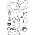 Adesivo tatuaggio temporaneo simbolo infinito arte linea nera design variante mod. - Stile SS177 (SS177)