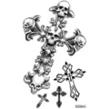 Autocollant de tatouage temporaire croisé crâne gothique art corporel imperméable design - SS943