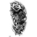 Adesivo per tatuaggio temporaneo tigre rosa bianco e nero per il braccio gamba corpo. - XZ081 (Tigre Rosa)