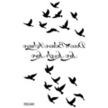 Black flying birds temporary tattoo sticker with inspirational English quotes for hand and leg fashion. - SS240