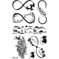 Foglio di adesivi per tatuaggi temporanei impermeabili con simboli di infinito e disegni. - Stile SS178 (SS178)