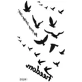 Temporary tattoo sticker black flying birds inspiring quotes body art minimalist design 1pc - SS241