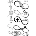 Foglio di adesivo per tatuaggio temporaneo impermeabile infinito stelle pianeti rosa arte - Stile SS179 (SS179)