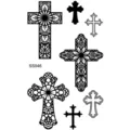 Croix autocollant tatouage temporaire noir gothique art corporel variante papier! - SS946
