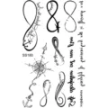Adesivo per tatuaggio temporaneo impermeabile con simboli infinito, ancore e motivi di bussola. - Stile SS180 (SS180)