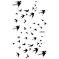 Swallow temporary tattoo sticker sheet black flying birds body art waterproof design - SS243