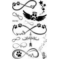 Adesivo per tatuaggio temporaneo impermeabile amore infinito zampa nero body art - Stile SS182 (SS182)