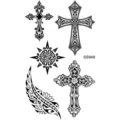 Feuille d'autocollants de tatouage de croix gothique art corporel temporaire imperméable - SS948