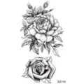 Adesivo tatuaggio temporaneo rosa nera floreale geometrico arte corporea impermeabile. - SS716