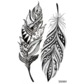 Autocollant de tatouage de plume noir et blanc art corporel tatouage temporaire imperméable - SS464