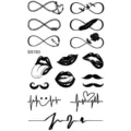 Foglio di tatuaggio temporaneo impermeabile con infinito, battito cardiaco e labbra. - Stile SS183 (SS183)