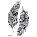 Autocollant de tatouage temporaire avec motif de plume tribale pour main ou jambe. - SS466