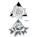 Foglio tatuaggio temporaneo rosa triangolo variante SKU SS718 per arte corporea. - SS718