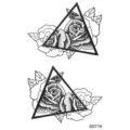 Adesivo per tatuaggio temporaneo rosa geometrica linea nera body art impermeabile cool - SS719