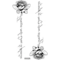 Adesivo Tatuaggio Temporaneo Rosa Nera Corpo Arte Floreale Minimalista Modello SS326 - SS326