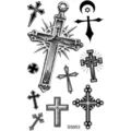 Autocollant de tatouage temporaire croix art corporel imperméable faux tatouage gothique - SS953