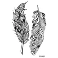 Autocollant de tatouage temporaire plume boho art ligne noire minimaliste bijoux de corps - SS468