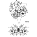 Adesivi per tatuaggi temporanei impermeabili con motivi floreali geometrici e farfalle. - SS720