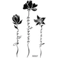 Tatuaggio temporaneo floreale con scrittura adesivo corpo impermeabile foglio SS327 - SS327