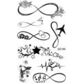 Adesivo per tatuaggio temporaneo impermeabile a lunga durata infinito cuore stelle - Stile SS186 (SS186)